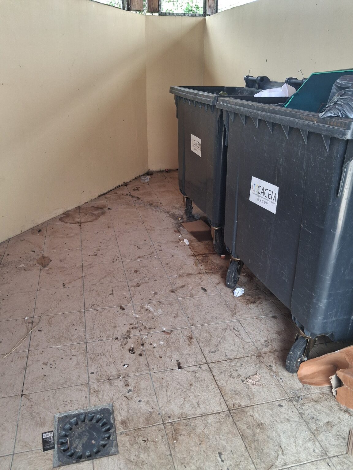 Local poubelles avant la remise en état